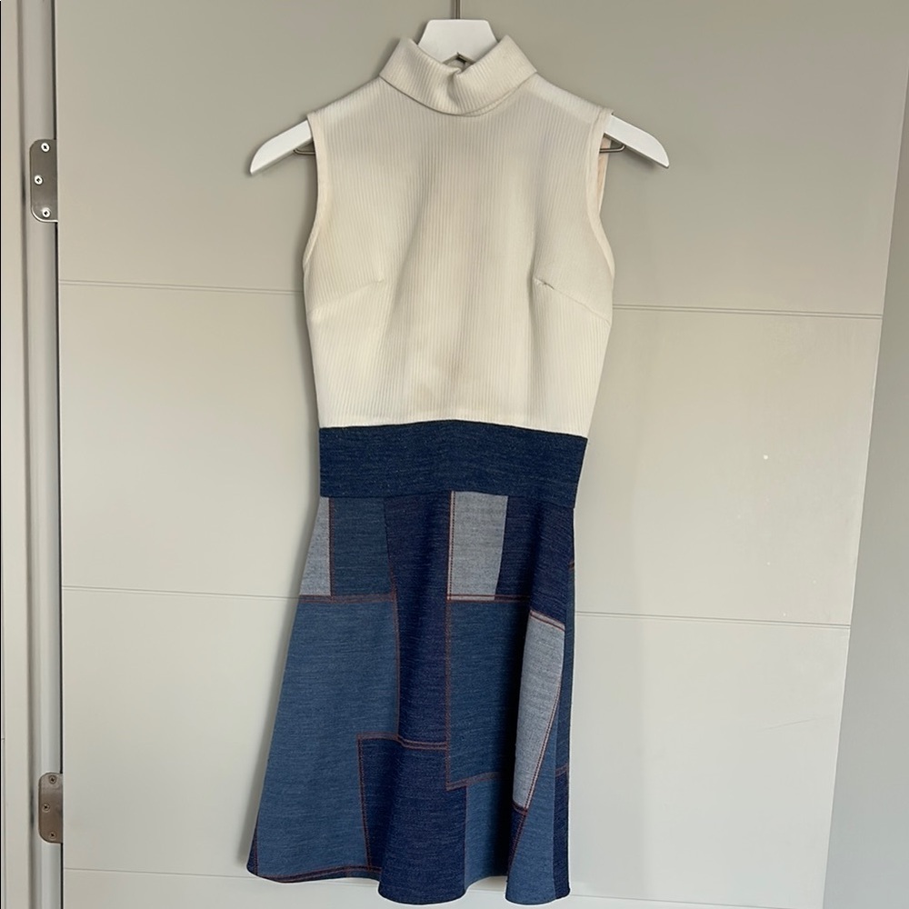 American Vintage Cream Fit and Flare Midi Dress small